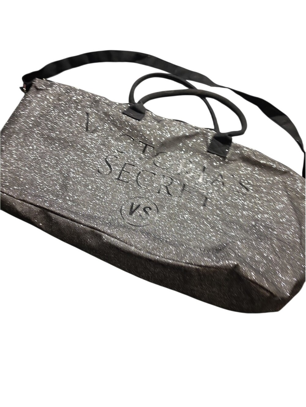 Victoria Secret Sparkle Tote Gray and Black